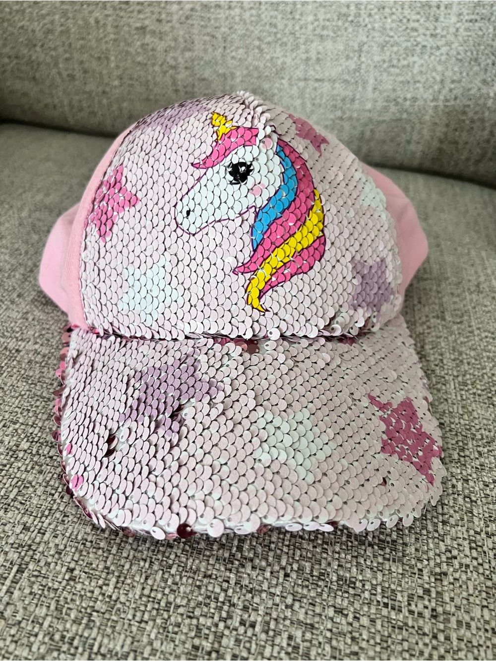 WAWSAM Unicorn Sequin Baseball Cap Girls Adjustable Pink Rainbow Reversible